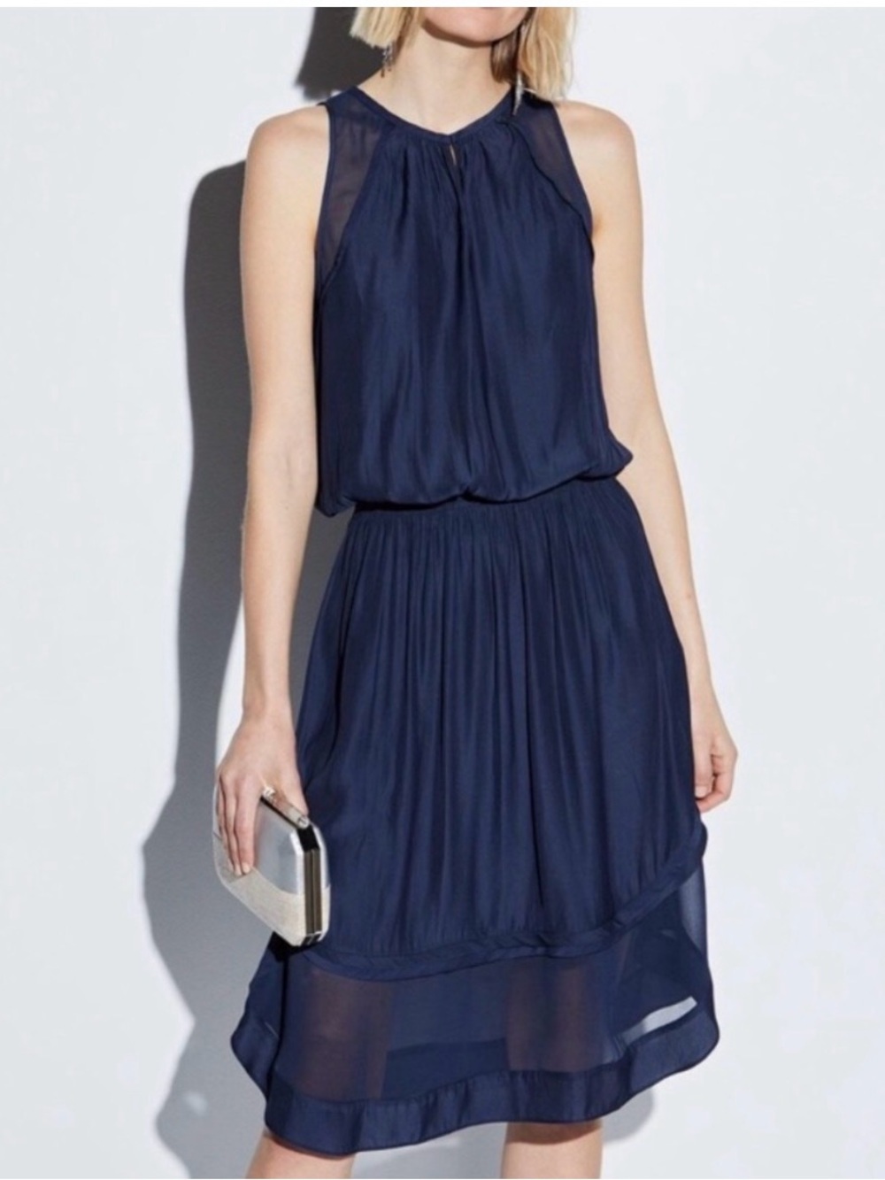Ramy Brook Quinn Dress in Navy Blue Size Medium